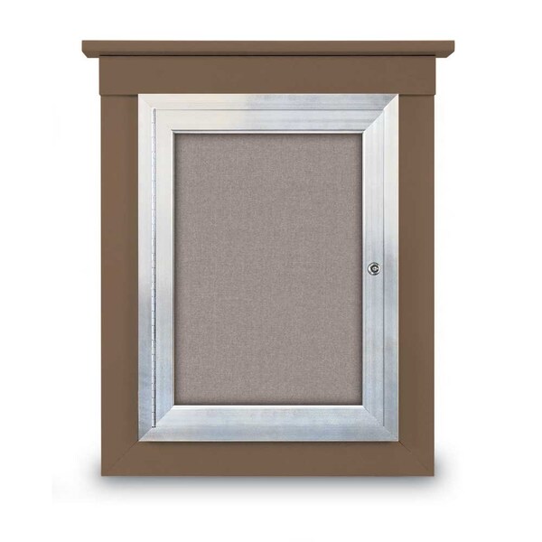 72"x36" 3-Door Enclosed Letterboard, Header, Burgundy Vinyl/Cherry